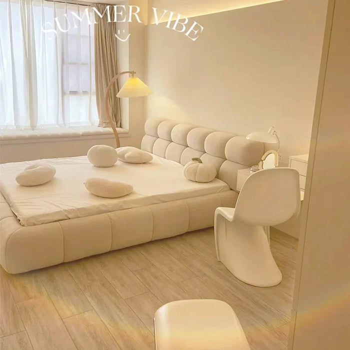 Japanese Modern Upholstered Bed Queen Bed Frame With Headboard Multifunctional Frame Structure Air Bed Yatak Bedroom Furniture