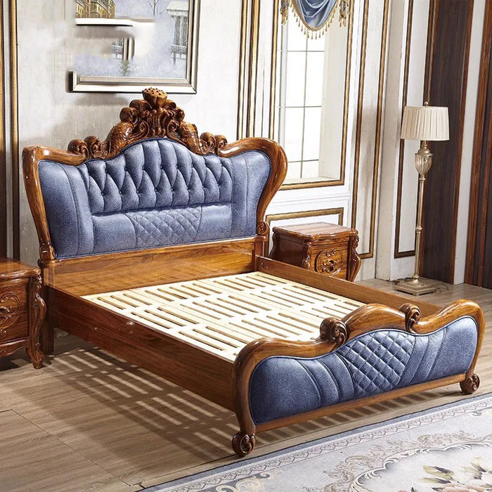 Waterproof Leg Edges Double Bed King Wood Luxury Loft Double Bed High Support Frame Baby Girl Camas Matrimonial Furniture