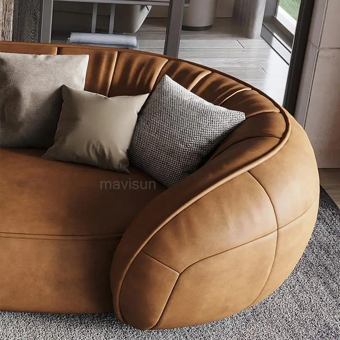 Top Crown Designer Profiled Sofa Light Luxury Living Room Milan High End Frosted Leather Trendy Personalized Sofa Home Furniture