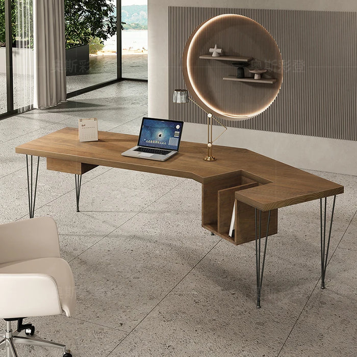 Fashion Computer Office Desk Learning Metal Frame Legs Executive Bedroom Wooden Desk Tables Set Muebles De Oficina Furniture