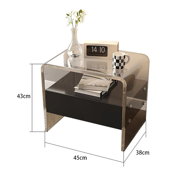 Acrylic Nightstand Mid Century Modern Simple Bedside Tables Bedroom Minimalist Suspension Designer Home Furniture WKNS