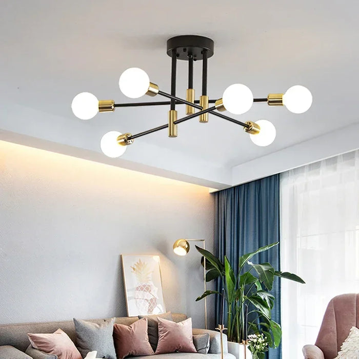 Modern Creative Chandelier LED Lighting Romantic Minimalist Ceiling Decor Lamp Black White Golden Bedroom Living  Dining Room
