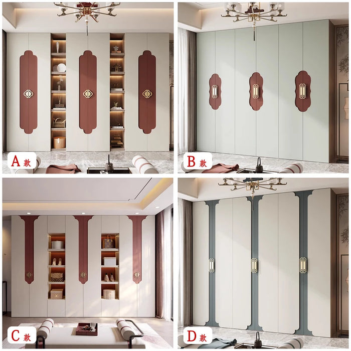 New Chinese solid wood wardrobe home bedroom flat open six closet modern whole house custom a door to the top cloakroom