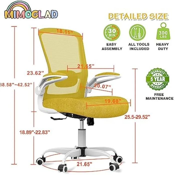 Mimoglad Home Office Chair, High Back Desk Chair, Ergonomic Mesh Computer Chair with Adjustable Lumbar Support