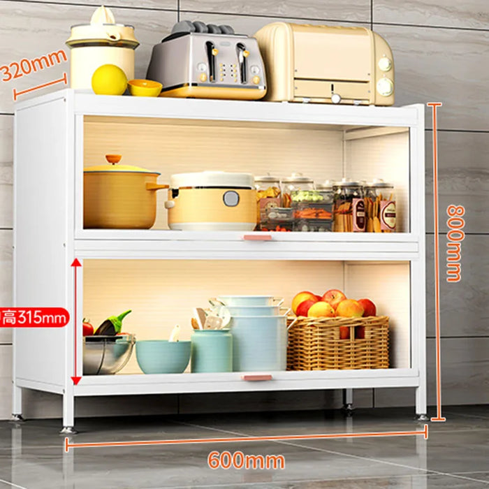 Nordic Shelves Sideboard Stainless Shelf Glass Laden Kitchen Modern Sideboard Modular Aparador Blanco Living Room Furniture HDH