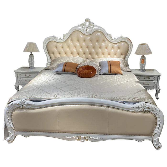 High End Villa Double Bed Waterproof Luxury Shelves Headboard King Size Bed Frame Platform Sleeping Cama De Casal Furniture