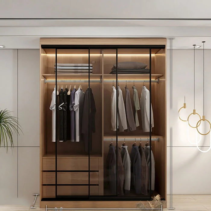 Mobile Cabinet Clothes Wardrobe Open Storage Dresser Modular Hangers Wardrobe Organizers Meuble De Rangement Home Furniture HDH