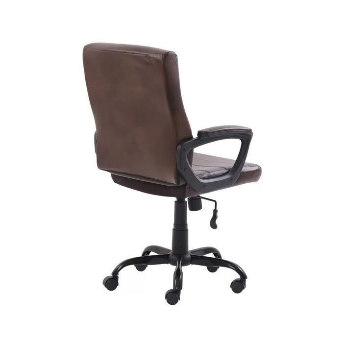 Mid-Back Manager's Office Chair With Arms Free Shipping Bonded Leather Brown Computer Chairs Lightweight Relax Swivel Furniture