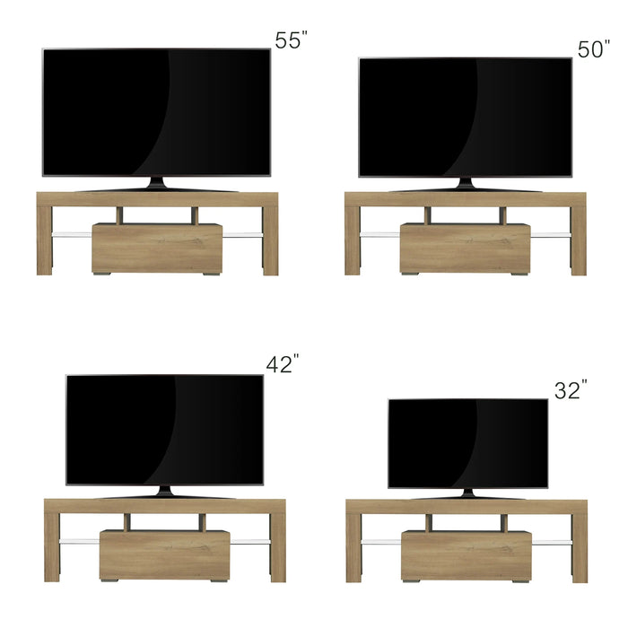 TV Stand with LED RGB Lights,Flat Screen TV Cabinet, Gaming Consoles,In Lounge Room, Living Room and Bedroom Furniture