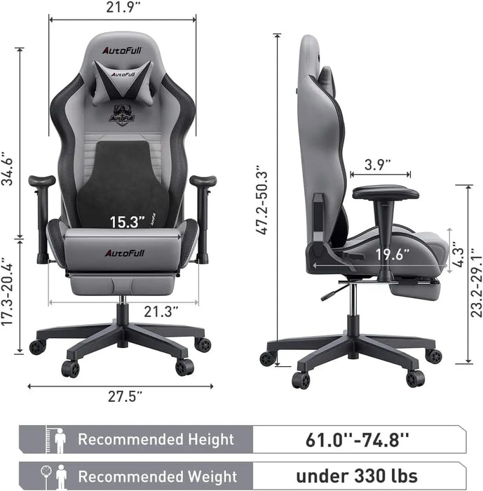 AutoFull C3 Gaming Chair Office Chair PC Chair with Ergonomics Lumbar Support, Racing Style PU Leather High Back Adjustable