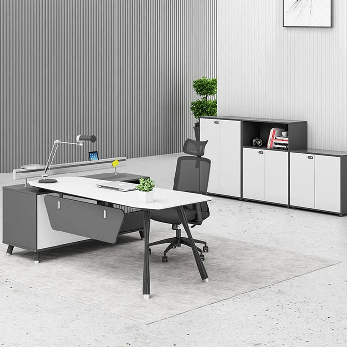 Drawers Writing Office Desk Executive Study Conference Workflow Office Desk Monitor Scrivania Bianca Fashionable Furniture HDH