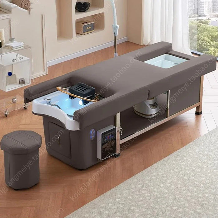 Smart Fumigation Shampo Chair Treatment Foot Shower Water Circulation Shampoo Bed Portable Shampoo Salon Furniture MQ50SC