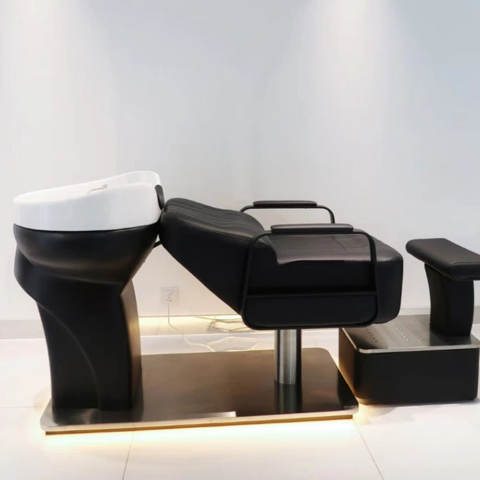 New Hairdressing Shampoo Chairs Half Lying Dedicated Hair Salon Ceramics Barb Shampoo Chairs Massageador Furniture QF50SC