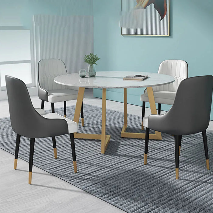Turntable Nordic Gold Dining Table Legs Metal Marble Modern Coffe Round Dining Table Kitchen Muebles Small Apartment Furniture