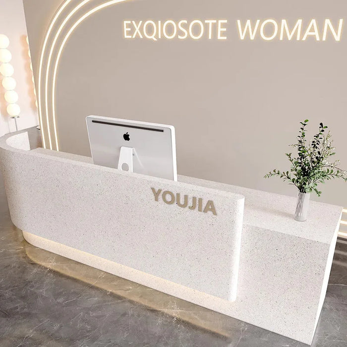 Store Cash Reception Desk Stand Cashier Table Luxury Barbershop Store Reception Desk White Recepcja Hotel Reception Accessories