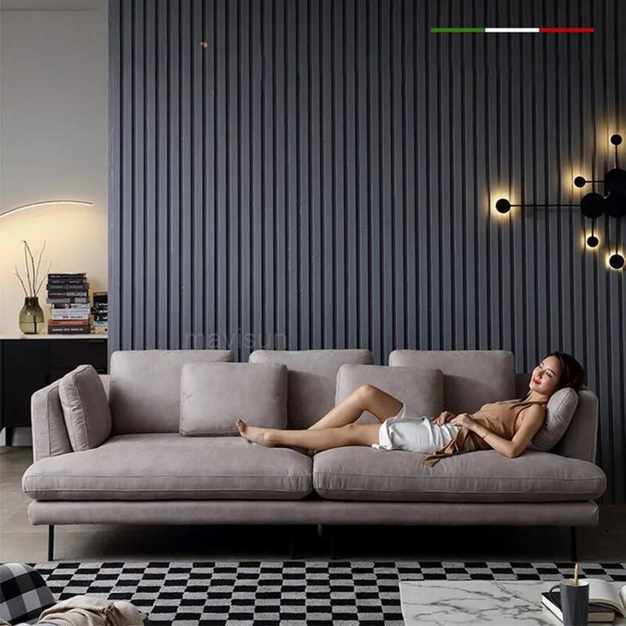 Northern European Relaxing Fabric Sofa Lazy Modern Living Room Furniture Sofa Bed Set Classic Reclining Long Chair For Leisure