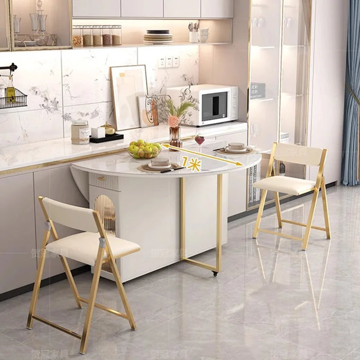 Waterproof Metal Dining Table Modern Extendable White Camping Dining Table Folding Luxury Mesa De Comedor Home Decorative