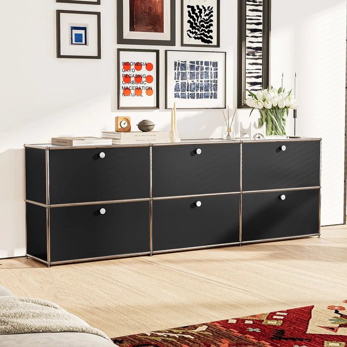 Storage Cabinet Sideboard Haller Cabinet Storage Shelf Modular Furniture Stainless Steel Metal Board for Living Room Cabinet