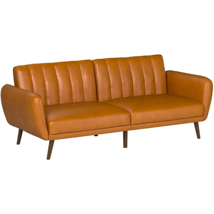 Futon, Convertible Sofa & Couch, Faux Leather Sofas, Width: 81.5",Depth: 34.5",Height: 31.5"