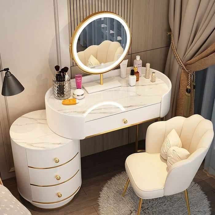 Lighting Drawer Dressing Table Luxury Nordic Bedroom Vanity Woman Makeup Dressing Table Tocador Maquillaje Household Products