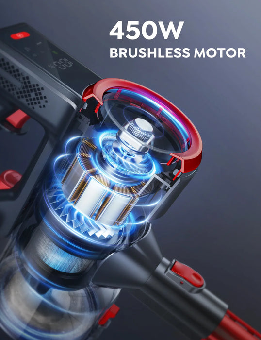 BUTURE 33KPa 450W Cordless Wireless Handheld Vacuum Cleaners for Pet Home Appliance 1.2L Dust Cup Removable Battery