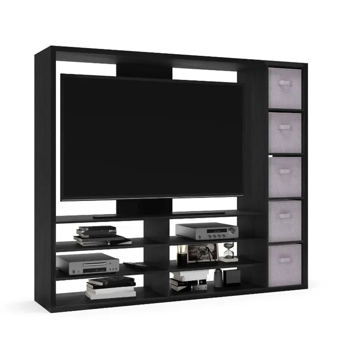 Center for TVs Up To 55", Black  Fireplace Tv Stand  Wood Tv Stand Living Room Furniture