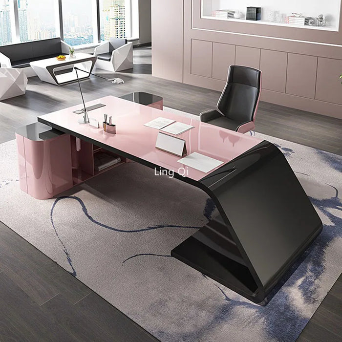 Designer Free Shipping Office Desk Pink Women High Quality Customized Computer Desk Boss Unique Mesa Escritorio Office Furniture