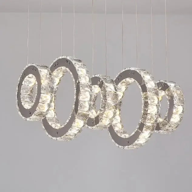 LED Modern Crystal Lighting Stainless Steel Chandelier Pendant Lamp JY9218