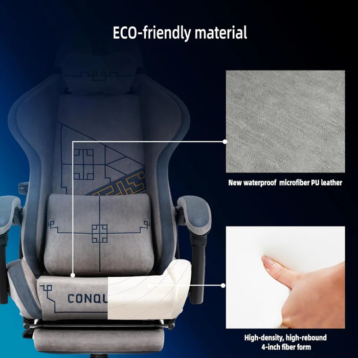 LXRADEO Gaming Chair Computer  with Inner Adjustable Lumbar Support, Office Armchair Tech-Fabric Breathable Video  Ch
