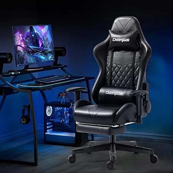 Darkecho Gaming Chair Office Chair with Footrest Massage Racing Computer Ergonomic Chair（Black/Purple）optional