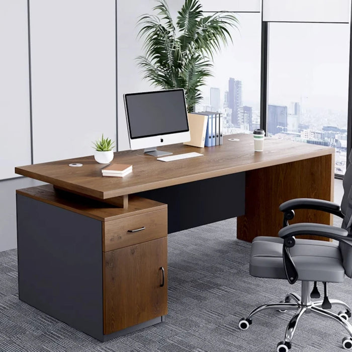 Modern Wooden Office Desk Executive Workstation Aesthetic Luxury Standing Office Desk Computer Boss Escritorios Furniture SR50OD