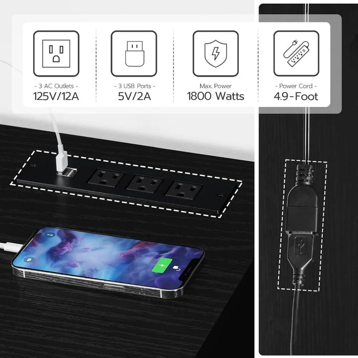 Tv Console 65 Inches With LED Light and Power Socket Cabinet for Tv Stand Living Room Furniture for Modern Television Home Shelf