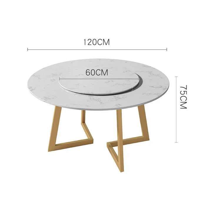 Turntable Nordic Gold Dining Table Legs Metal Marble Modern Coffe Round Dining Table Kitchen Muebles Small Apartment Furniture