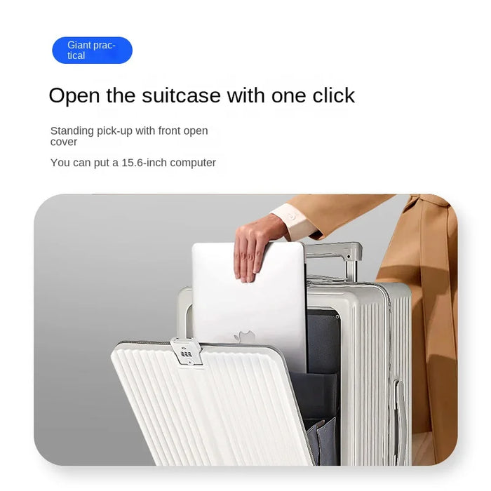 Carry-on travel suitcase with wheels  20 inch carrier carrier travel bag koffer trolley boarding USB rechargeable Phone holder
