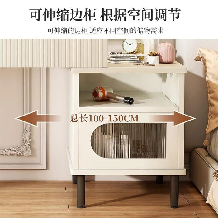 White Modern Dressing Table Mobile Vanity Desk Storage LED Wood Cabinet Dressing Table Organizer Schmink Tisch Bedroom Furniture