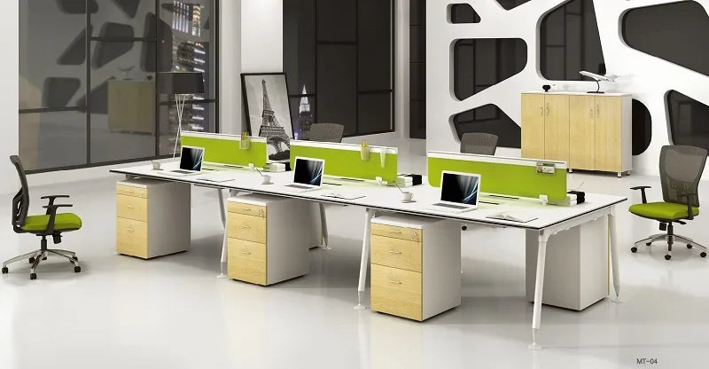 Modern Office Customized Computer Table 6 Seater Person Workstation Furniture Desks Work Station Table Set Designs 2020