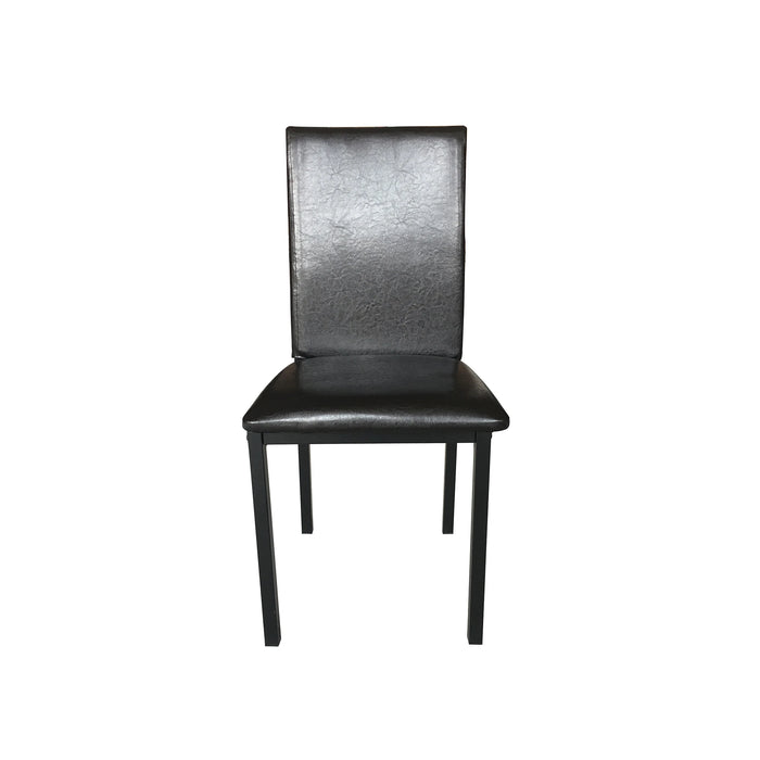 LEAVAN 5 Piece Metal Dinette Set with Faux Marble Top - Black,dinning set,table&4 chairs