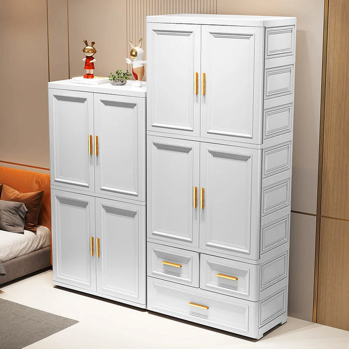 Wardrobe Clothes Organizer Home Organizer Plastic Cupboard Room Divider Mirror Cabinets Armoires De Salon Bedroom Furniture