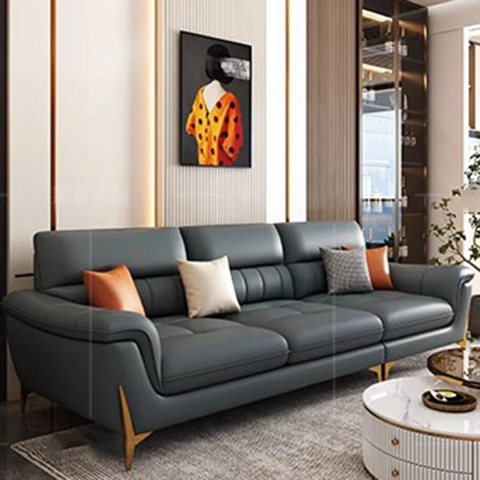Genuine Leather Sofa Cushion Soft Nordic Loveseat Floor Sofa Modern Chaise Lounge Sillon Relax Reclinable Para Salon Furniture