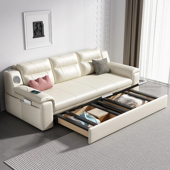 Folding Modern Fancy Sofa Simple High Back Floor Leather Lazzy Sofa Recliner Foldable European Salon Meuble Apartment Furniture