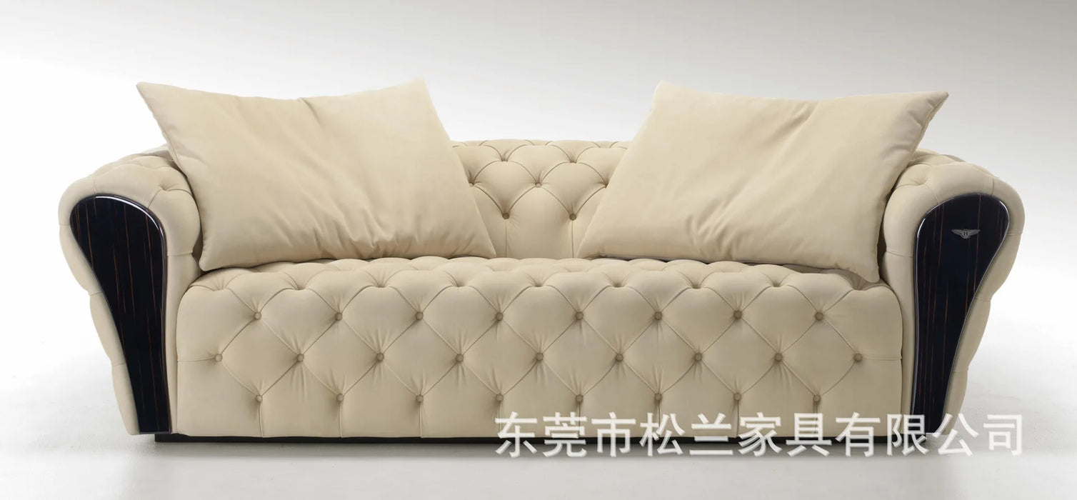 Light luxury sofa living room leather Italian sofa