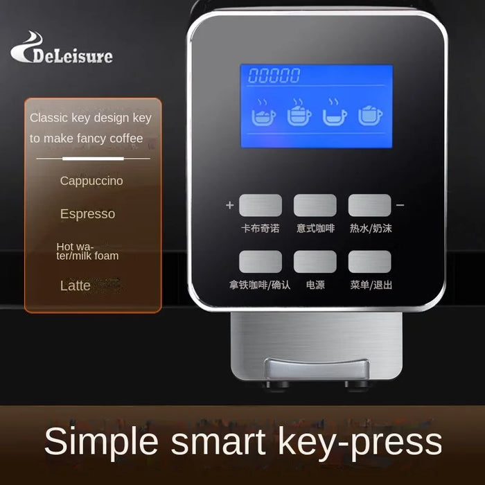 Fully Automatic Coffee Machine Household Smart Appliances Commercial Freshly Grinded Beans Automatic Milk Frother System DE-180