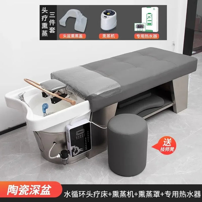 Therapy Shampoo Chair Hair Comfort Water Circulation Head Hair Wash Chair Moxibustion Cama De Champu Salon Equipment MQ50SC