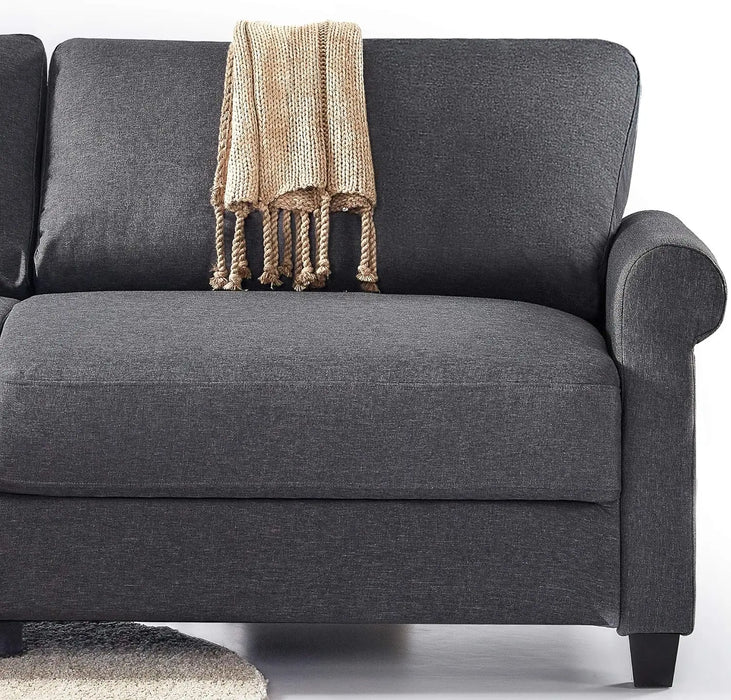 Josh Sofa Couch, Easy, Tool-Free Assembly, Beige