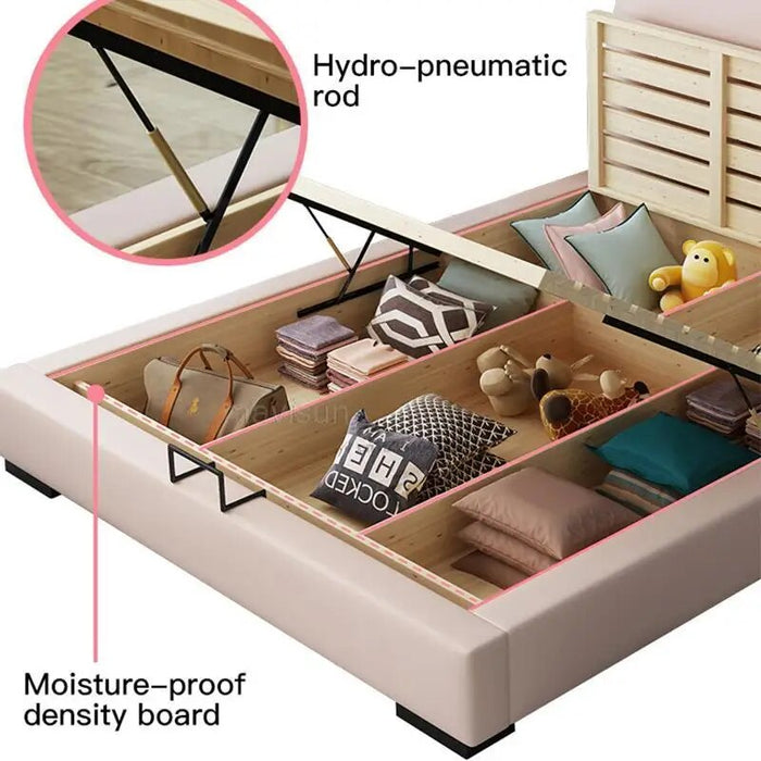 Cartoon Rabbit Children's Bed Girls Liked 1.2m 1.5m Simple Style Solid Wood Bedroom Bed For Kids Space -Saving Home Furniture