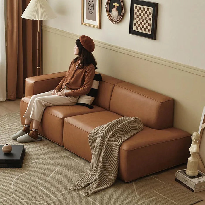 Comfortable Brown Leather Sofa Designer Longue Modern Cover Modern Living Room Sofa Unusual Relax Canape Salon Bedroom Furniture
