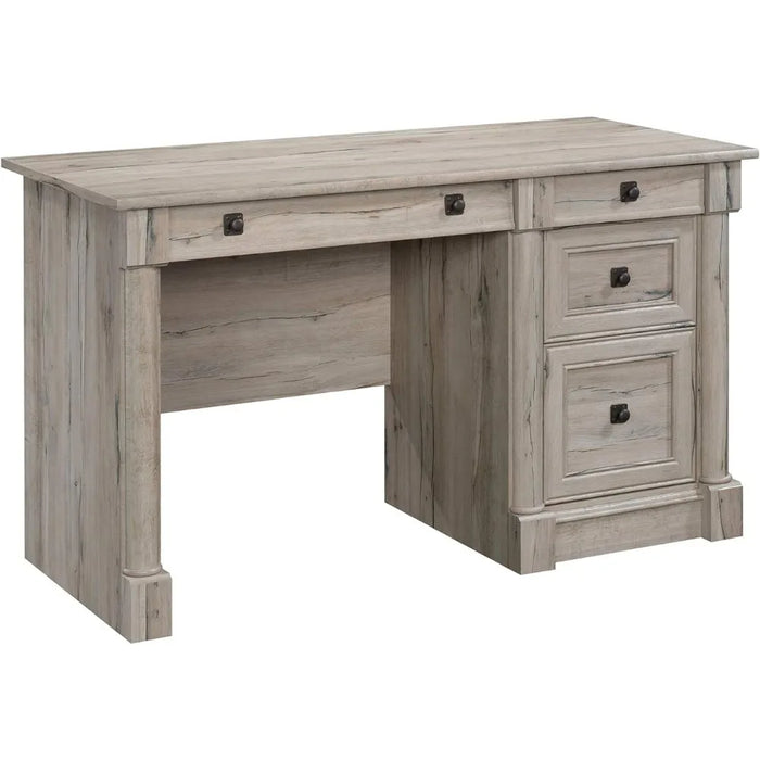 Palladia Computer Desk Office Accessories for Desk Organizer L: 53.15" X W: 23.47" X H: 30.04" Split Oak Finish Table Reading