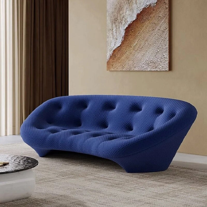 Modern minimalist fabric living room with minimalist design and creative straight row shell sofa