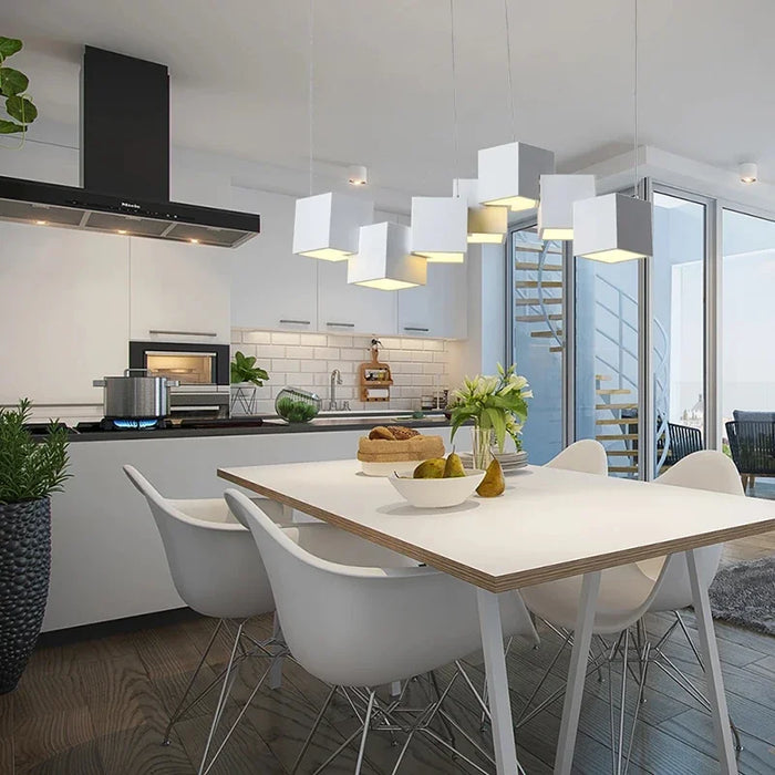 2024 New Art Geometric Personality Creative Simple Rubik's Cube Chandelier Ceiling Chandelier Dining Room Living Room Lighting
