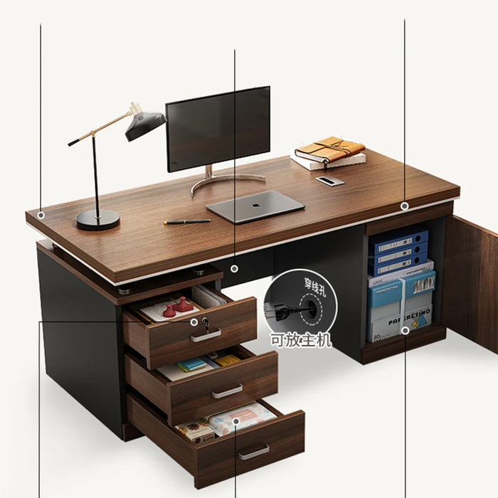 Office Boss Office Desk Chair Combination Staff Minimalist Designer Modern Desk Computer Minimalist Desk Businessfurniture